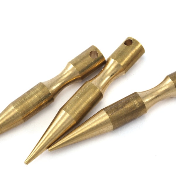 Raw brass long spike 7x50mm 9/32"x2" (2.5mm 0.102" 10 gauge hole ) pendulum 2262