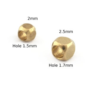 Square Cube Brass Bead Findings  2 mm or 2,5mm bab1  bab2 1896 - 1307