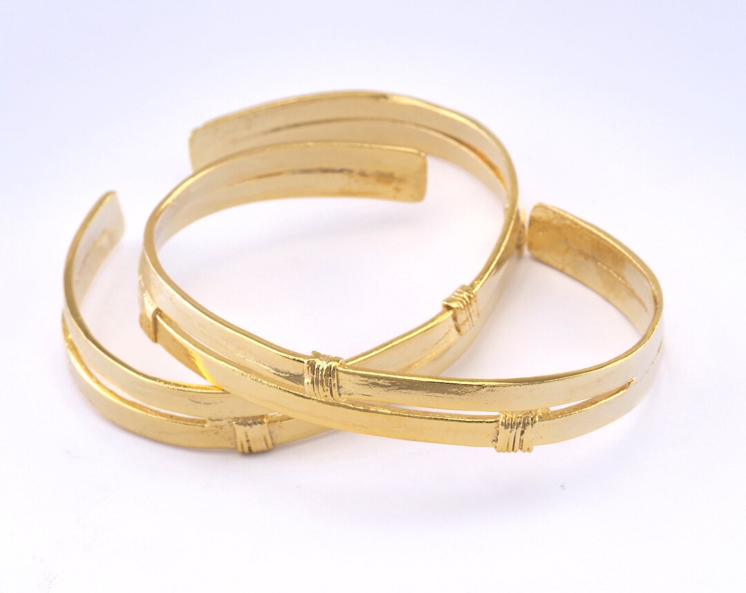 Bracelet Shiny Gold Plated Brass 1 Pc. (64mm Inner Size - Adjustable ...