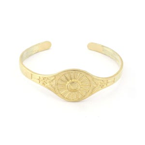 Ethnic Sun Bracelet Base Setting Blank Bezel Raw brass (6mm Blank ) 4748