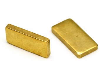 Raw Brass Rectangle Blanks 22x11mm, Thick Stamping Tag 3mm, Engraving Plate, Metal Pendant Bar, DIY Jewelry Making Supply 1078