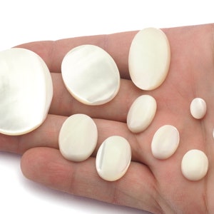 Parelmoer ovale edelsteen platte achterkant cabochons 6x8 8x10 10x12 10x14 13x18 15x20 18x25 22x30 30x40 geen gat