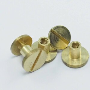 vite Chicago / vite Concho, 10 perni in ottone grezzo da 7 mm, rivetti a vite, bullone da 1/8" CSC5 2154-2034