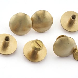 chicago screw / concho screw, raw brass studs, screw rivets, 15x11mm 1/8" bolt CSC7 1844