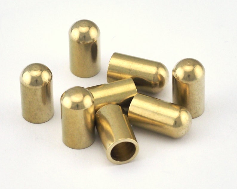 findings ENC6 2445 ends cap 8x15mm 6.1mm inner raw brass cord tip ends ribbon end caps