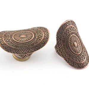 Adjustable Oval Ring Antique Copper Plated Brass 38mm  (17.5mm 7US inner size) OZ3385