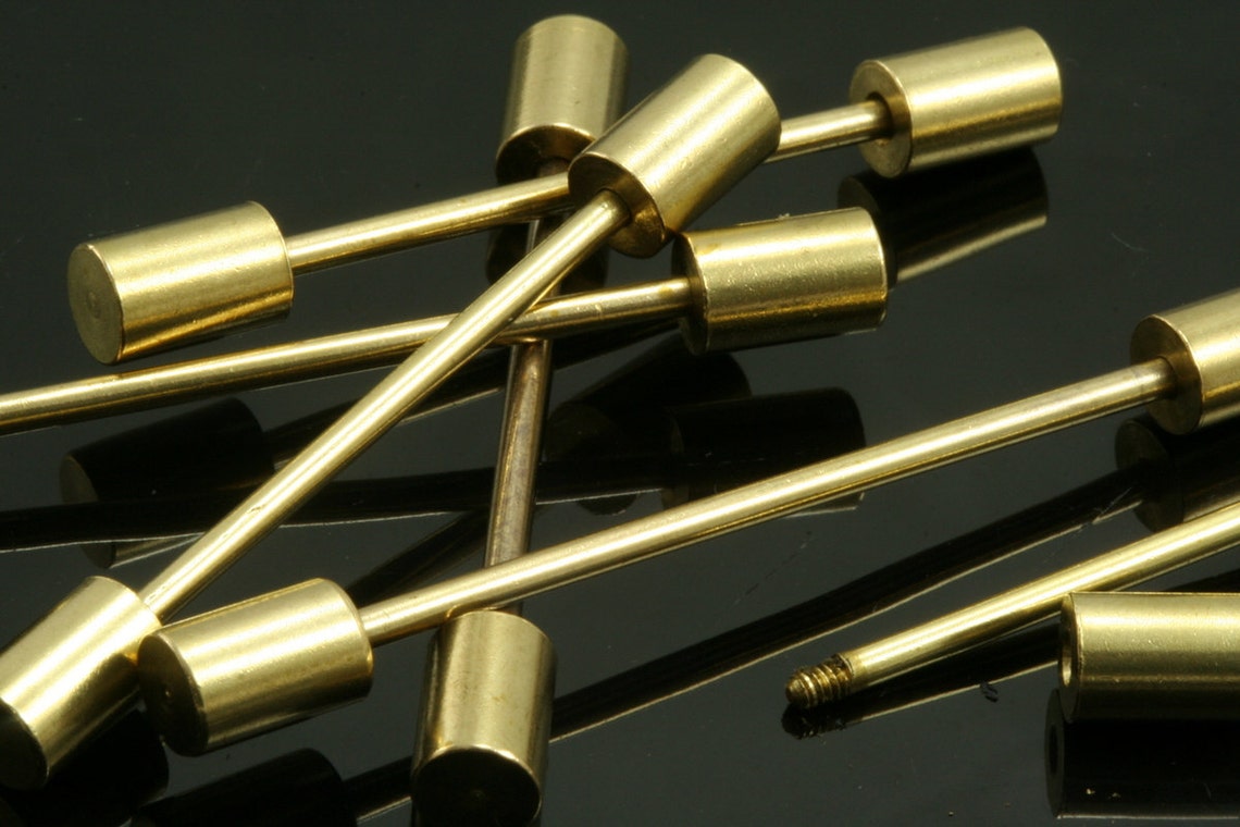 Raw Brass Barbell 2mm Bar Inner Sizes aprx 20mm 30mm 35mm Etsy