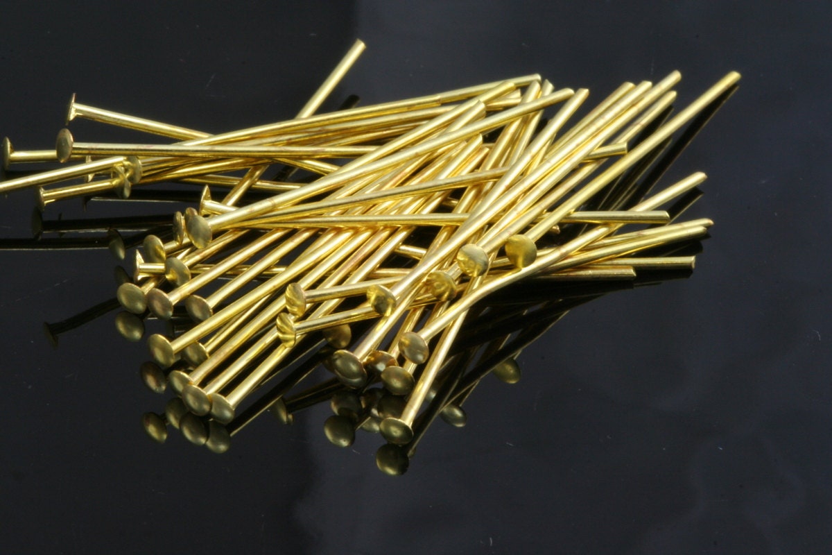 300pcs Head Pins for Jewelry Making, Eyepins, Plated Gold Ballpin