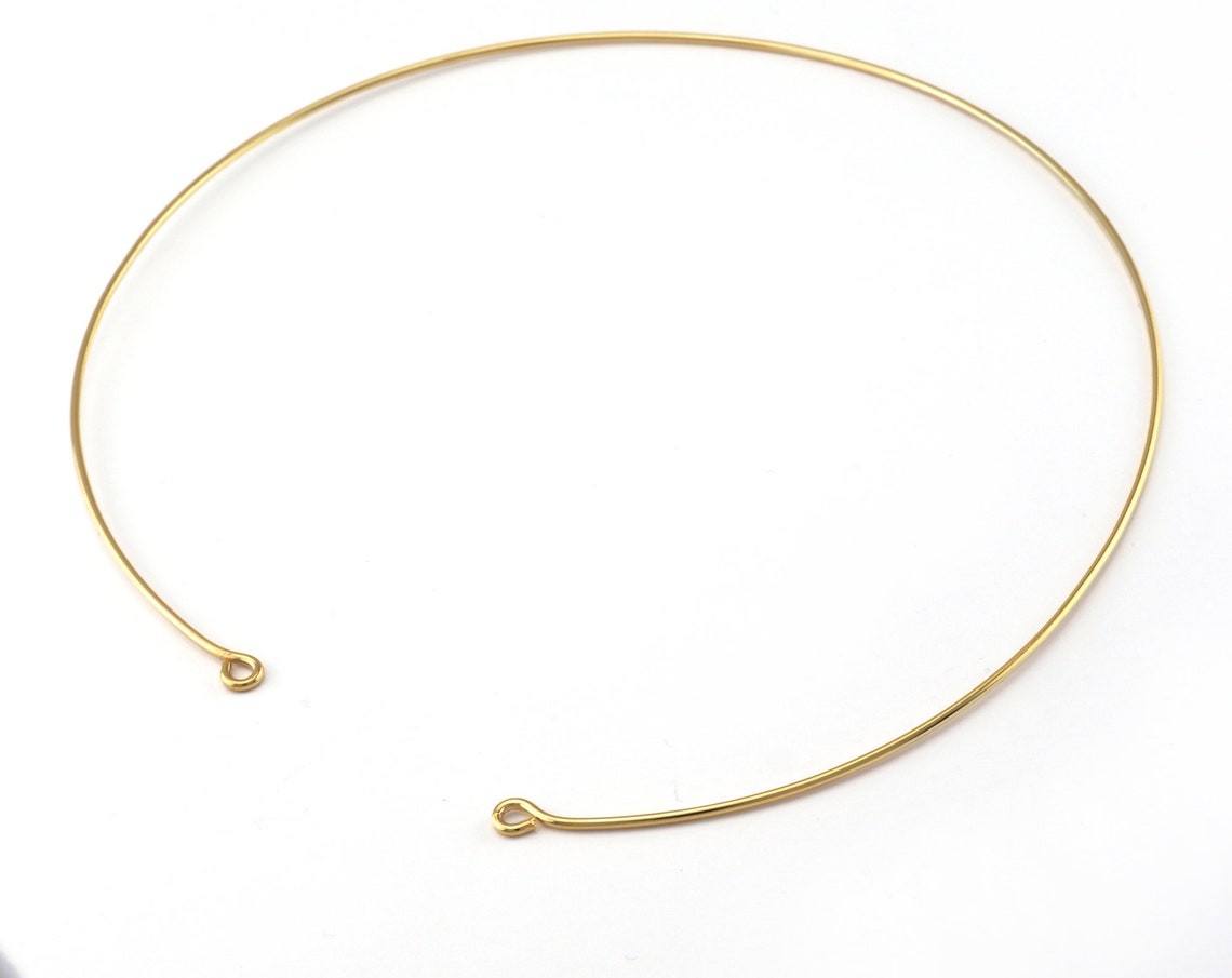 Brass Choker Findings With 2 Hole Wire Collar Necklace Blanks - Etsy