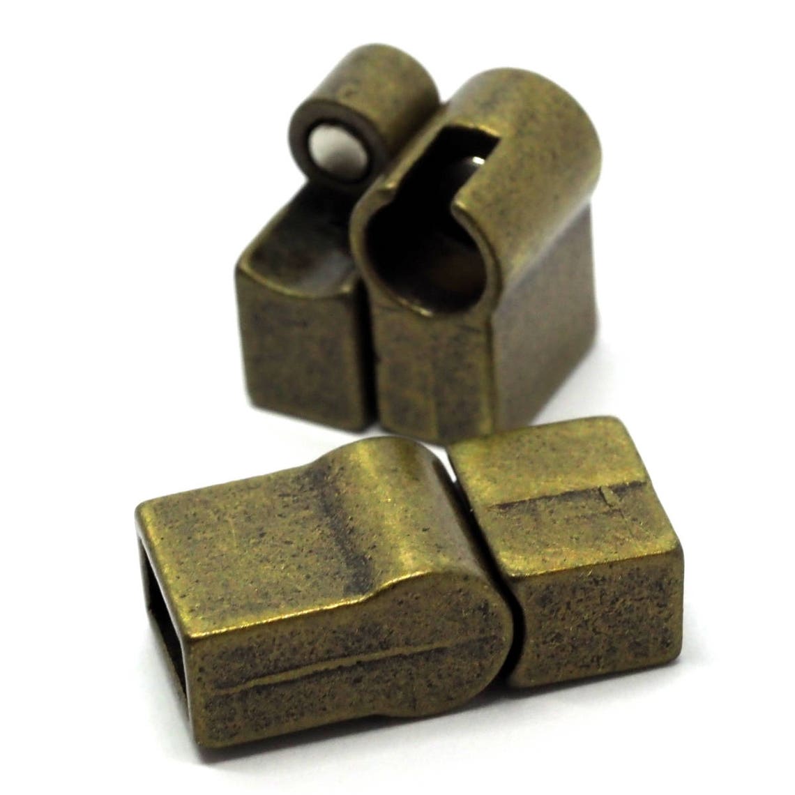 Slide Lock Clasp Inside 8x4mm Antique Yellow Tone Etsy