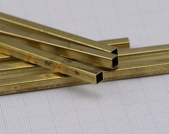Raw Brass Square Tube 5x100mm (hole 4.4mm) 755