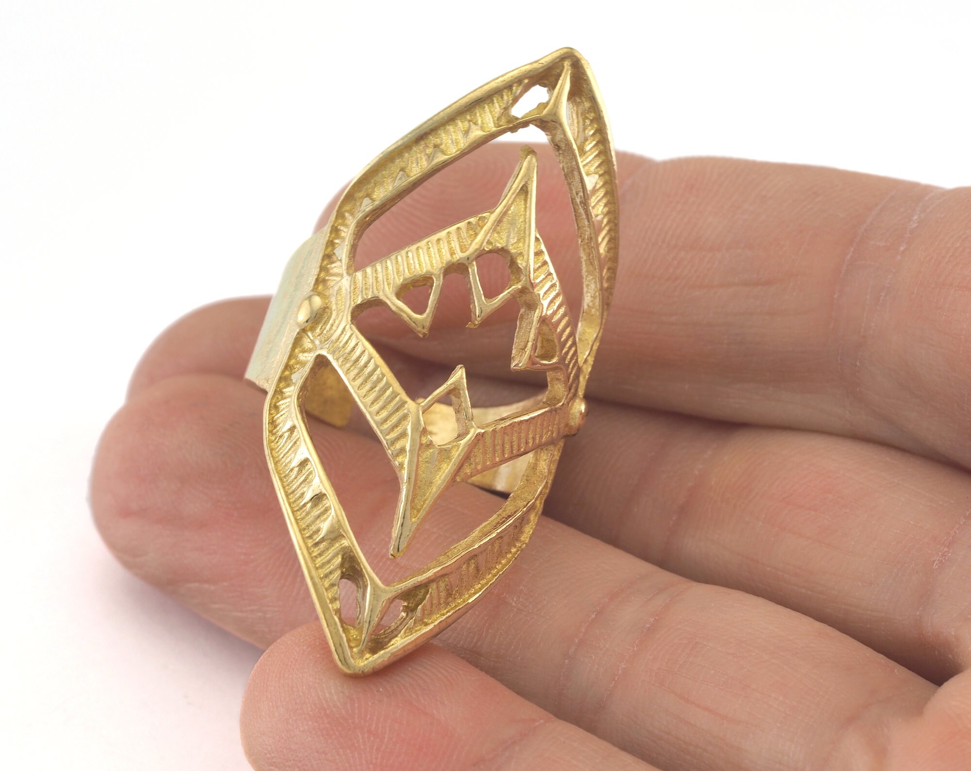 Adjustable Ring Raw Brass (19.5mm 9.5US Inner Size) Oz2715