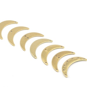 Crescent moon pendant raw brass charms 25mm (0.8mm thickness) (hole types available) findings R324-115
