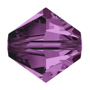 Swarovski Beads Crystal 5301 4mm XILION Bi Cone 204 (amethyst) Bicones  S414-204