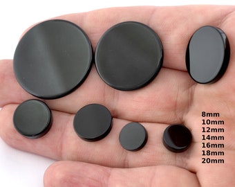 Natural Coin Onyx Round Flat Cabochons 8-10-12-14-16-18-20 -25- 30 mm - no hole 50-9