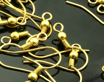 Raw brass earring leverback findings 20mm with one loop 1560