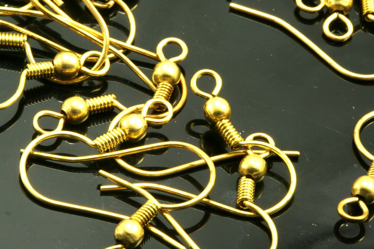 Raw brass earring leverback findings 20mm with one loop 1560