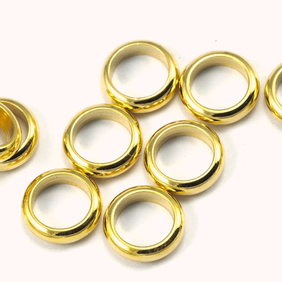 Gold Plated Brass closed Seamless Spacer Ring Charms ,7x2mm (hole 5mm 4  gauge), spacer bead bab5Ri66 1595