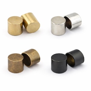 Tapones de latón crudo para extremos de cordón, terminación de cordón de cuero (13 x 12 mm, 11 mm de diámetro interior) - ENC11 3102