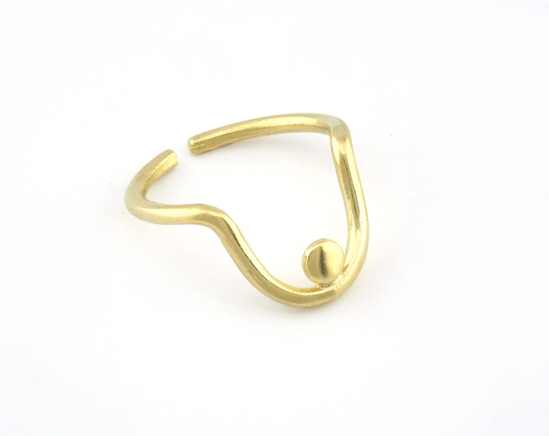 Boobs Ring Adjustable Big Raw Brass Antique Silver Shiny Silver