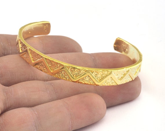 cuff bracelet gold plated brass bracelet