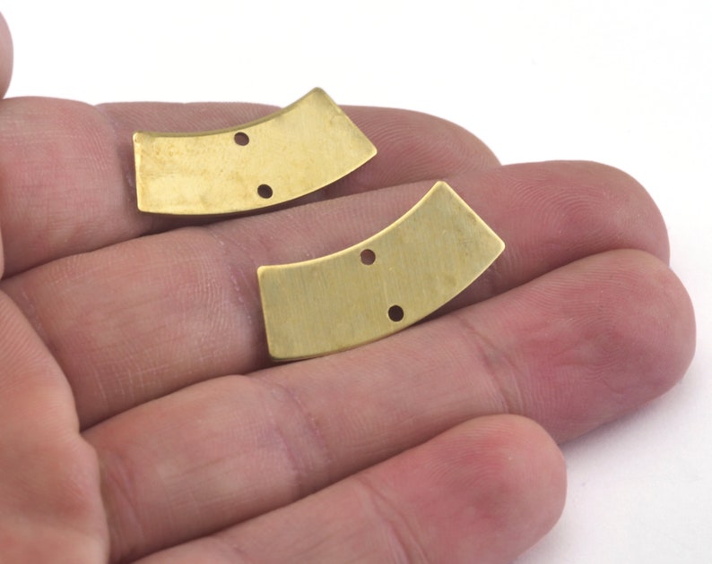 Curved raw brass 28x12mm connector charms findings earring OZ2874-155