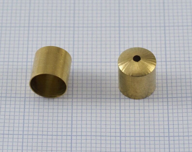 Ends Cap Brass 8x8.5mm 7.5mm Inner Raw Brass Cord Tip Ends Etsy
