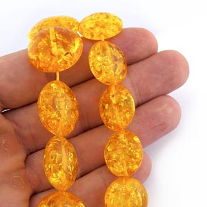 Amberyellow  beads, round Amber, Semi transparent Speckled Beads, Resin Acrylic Beads Yellow Amber Round, Ethnic Beads 23x14mm 20x11mm Y5