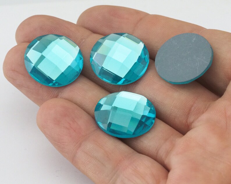 Faceted Round Mirror Glass Foiled cabochons 20mm WS003 Wholesale 151 Pcs