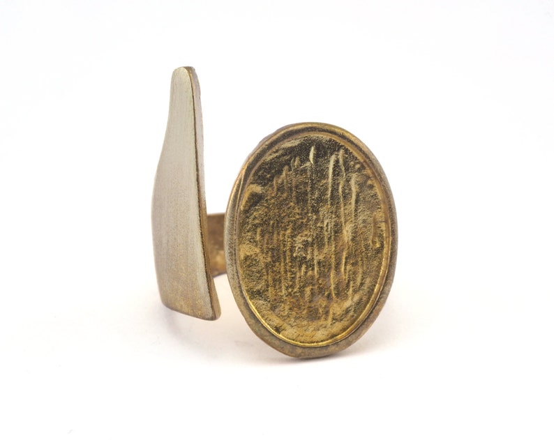 Ring Adjustable Ring Bezel Raw brass 18mm 7.5US inner size - Adjustable OZ2851