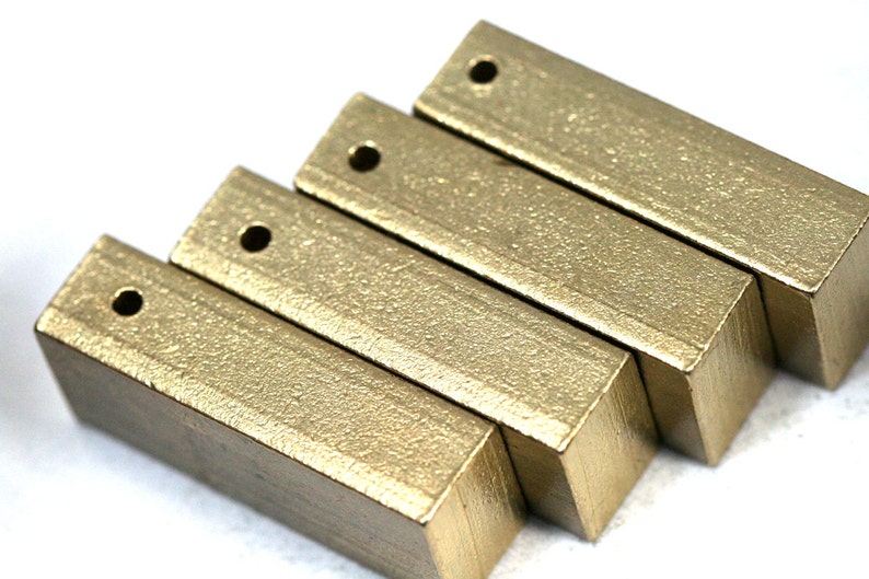 Rectangle rod bar D130 Raw Brass stamping 8x12x30mm finding 1768 image 2