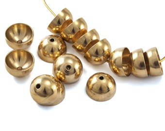 Tapones de latón crudo para extremos de cordón, 10 x 6 mm, orificio interior de 9 mm - ENC9 2325