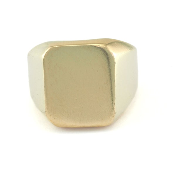 Signet Ring  Adjustable Blank - raw brass (19mm 9US inner size - Adjustable ) Oz3404 17x14mm Rectangle