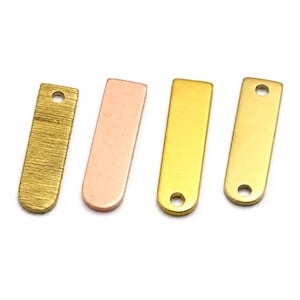 Mini Brass Bar Connector 4x14mm Top Hole Bottom Hole Blank No Hole Raw Brass Copper Jewelry Supply -4460