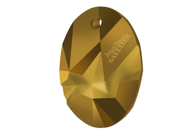 Pendentif ovale Kaputt (jean Paul Gaultier) 6910 Cristal Swarovski® doré 36 mm