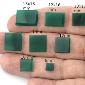 Natuurlijk geverfde agaat vierkant - rechthoekige platte cabochon 6 - 8 - 10 - 12 - 14 mm - 6 x 8 8 x 10 - 10 x 12 - 10 x 14 - 12 x 16 - 13 x 18 mm cab54