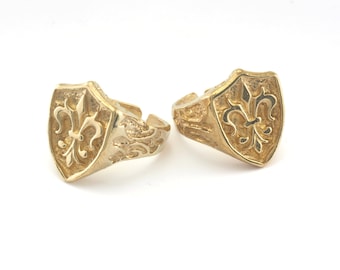 Lily Ring Adjustable Ring Raw Brass (17.5mm 7US inner size) 1955