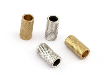 Raw Brass Tube Beads – Cylinder Spacer (6x12mm, 4mm hole) bab4 1594