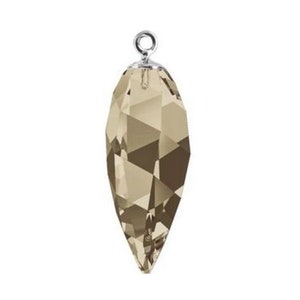 Pendente a goccia Swirl 6541 Swarovski® quarzo fumé (mezzo foro) con placcatura classica canna di fucile tappo 34,5 mm