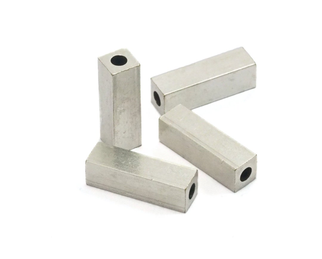 Square Rectangular Spacers Antique Silver Plated Brass Square Tube Spacer, 6x20mm -bab3 1374 - Etsy