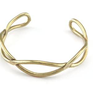 Wire Bracelet Raw Brass  (58mm inner size - Adjustable ) OZ3169