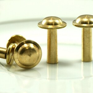 11 x 18 mm borchie in ottone grezzo, rivetti a vite, vite Chicago / vite Concho, insolito ritrovamento steampunk, bullone da 1/8" CSC14