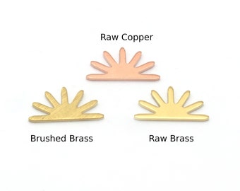 Sun Charms 15x8mm No hole Raw Copper - Brass - Brushed Brass findings S151-35