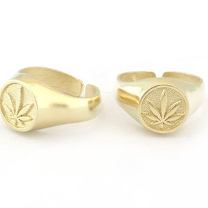 Leaf Ring Adjustable Raw Brass (7US-9US inner size) 4805
