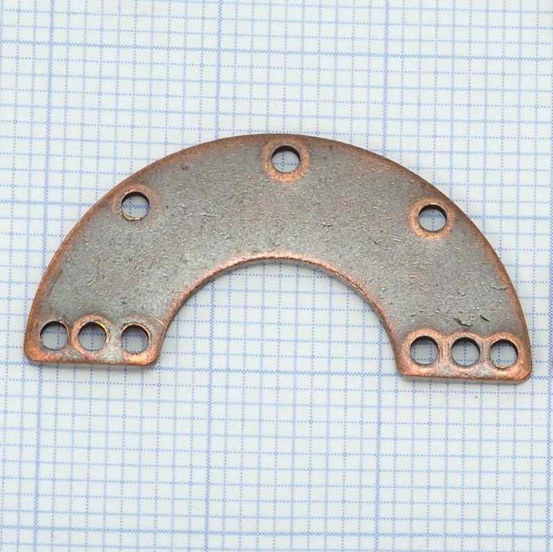 Ushape semi circle 30x15x0.8mm raw brass SCS 158 9 holes