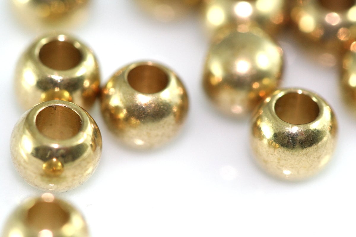 Raw Solid Brass Spacer Bead , 5mm 9 gauge (2.8mm hole) Findings bab3 1814