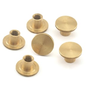 vite Chicago / vite Concho, 10 perni in ottone grezzo da 6 mm, rivetti a vite, M4 (senza bulloni) CSC5 4233