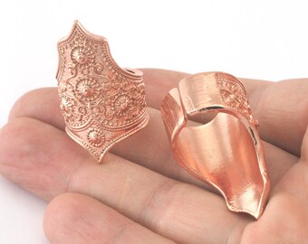 調節可能なリング ローズゴールドメッキ真鍮 (16.5 mm 6US 内寸) 3260 ring20