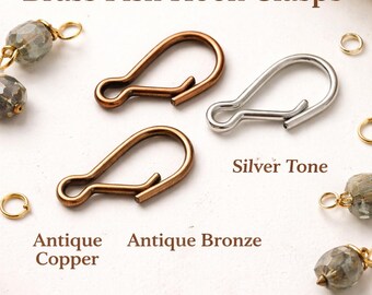 Cierre de gancho de 12 mm, latón, cobre antiguo, bronce antiguo, tono plateado. Cierre de gancho para collares y pulseras. Accesorios de joyería para bricolaje 1371.