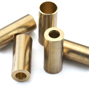 Ends Cap, brass 8x20mm (7mm inner) raw brass (4.5mm top hole) cord  tip ends, ribbon end, ENC7 2402